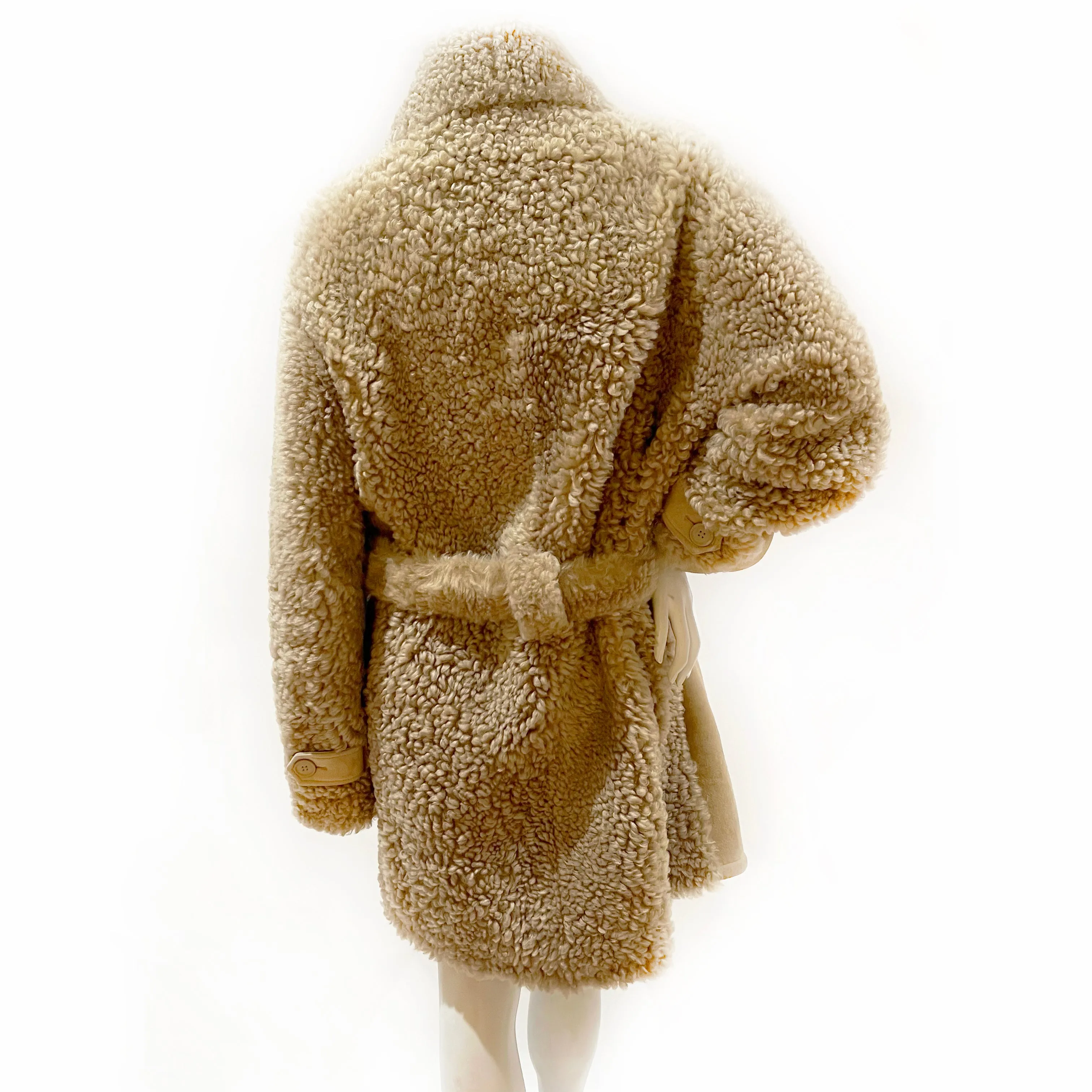 2018 Men's Beige Shearling Coat