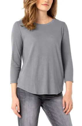 3/4 Sleeve Top - Heather Grey