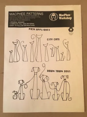 #834 CITY CATS & DOWN TOWN DOGS APPLIQUES