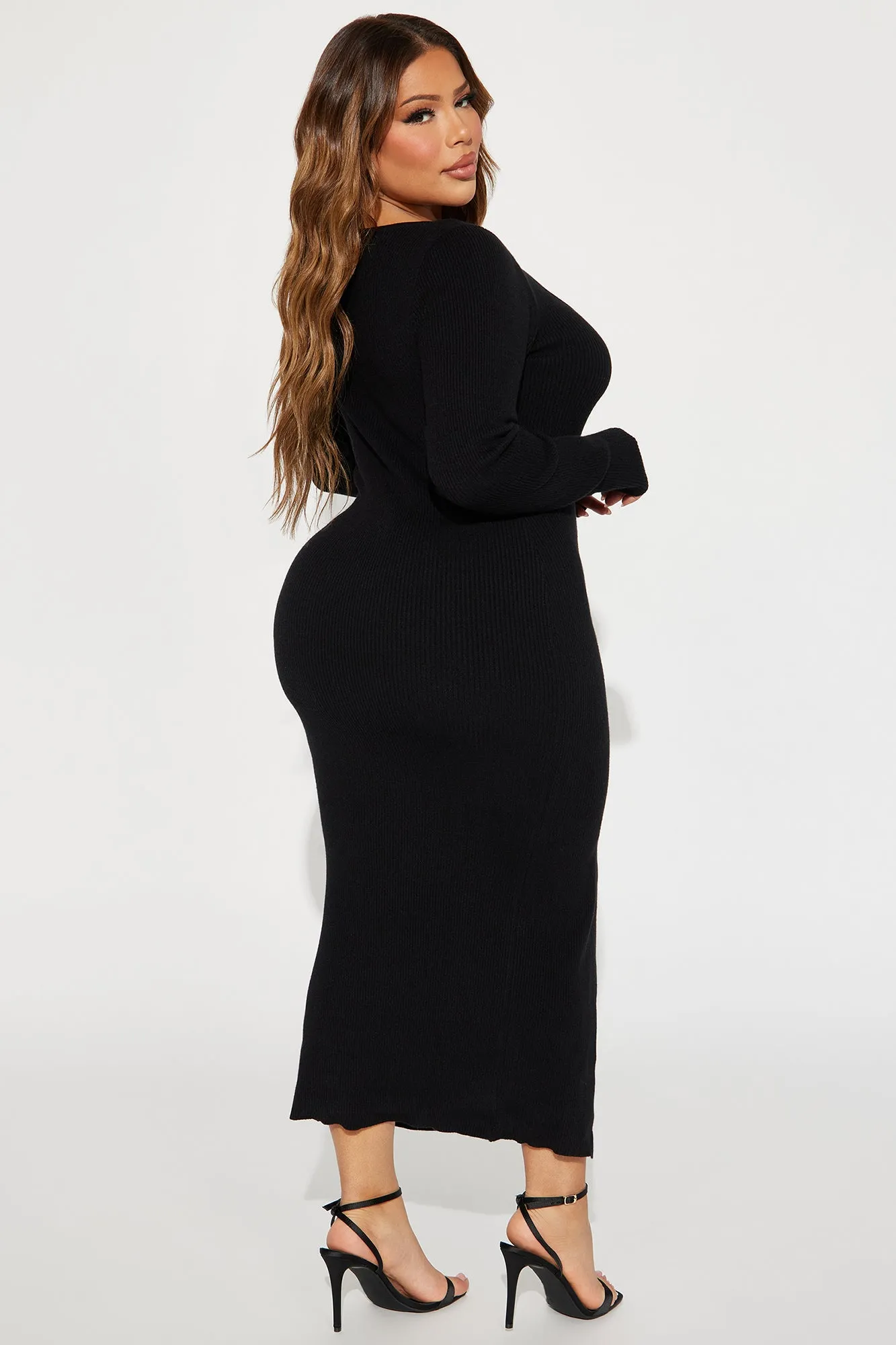 Abby Sweater Midi Dress - Black