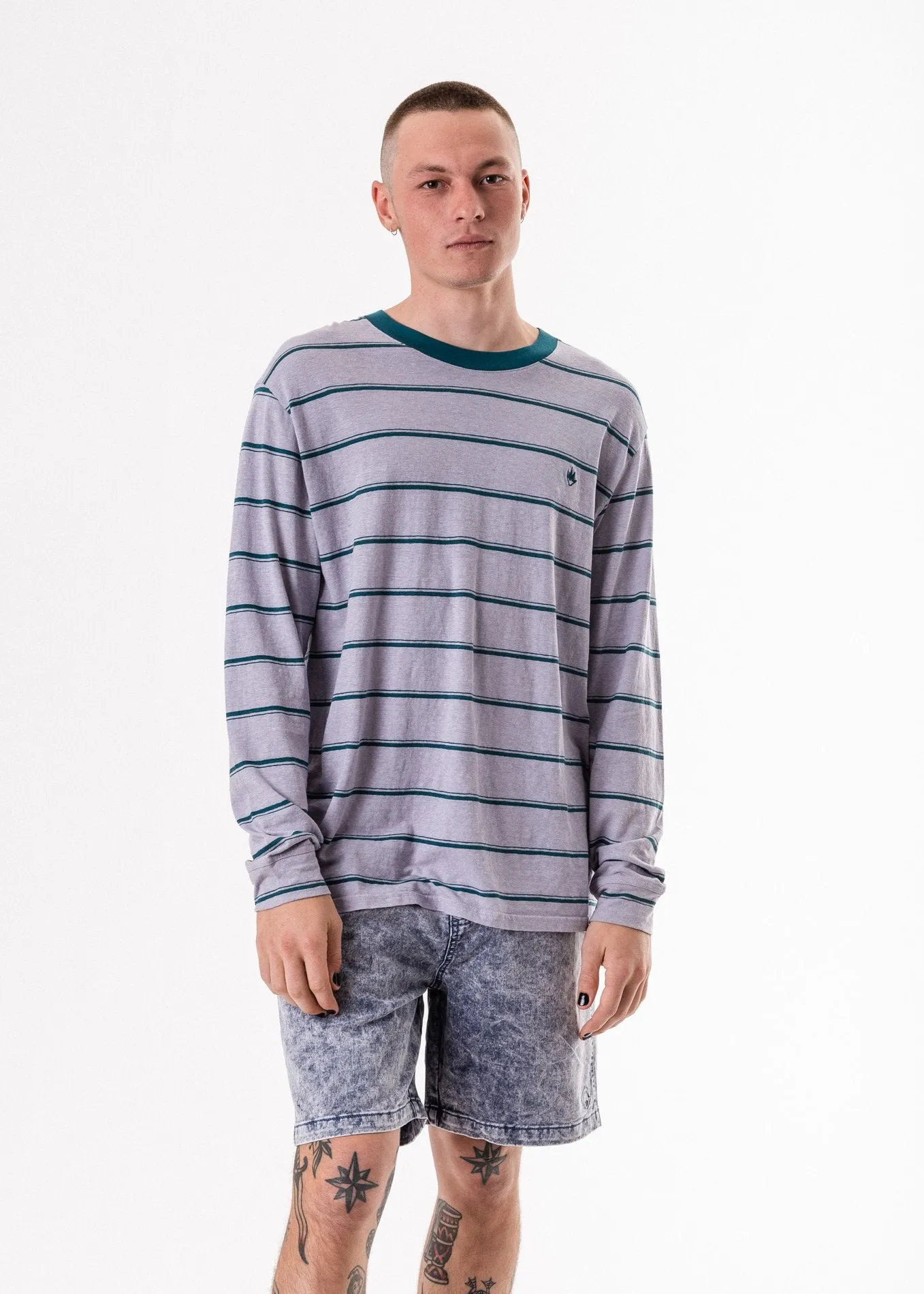 Afends Mens Beat Revolution - Hemp Retro Fit Long Sleeve Tee