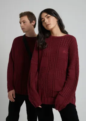 Afends Mens Boonie - Hemp Knitted Crew Neck - Port