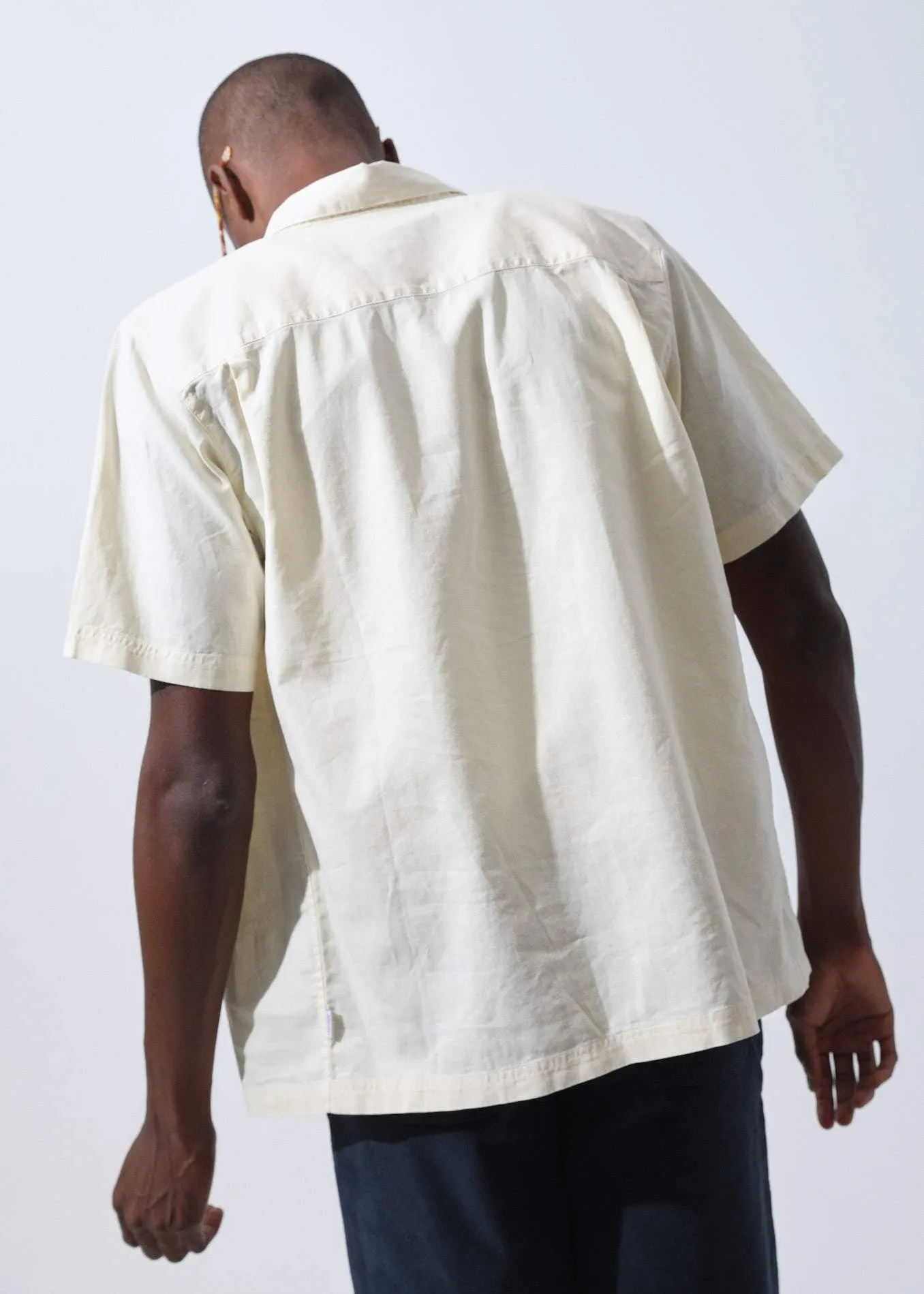 Afends Mens Day To Day - Hemp Short Sleeve Shirt - Natural