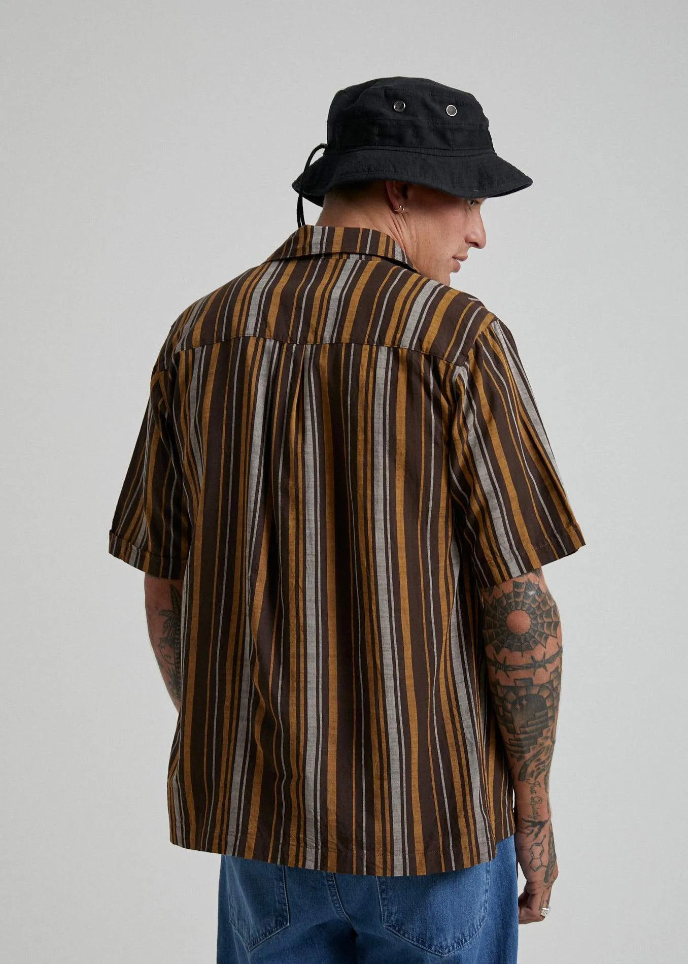 Afends Mens Motel - Short Sleeve Shirt - Bracken