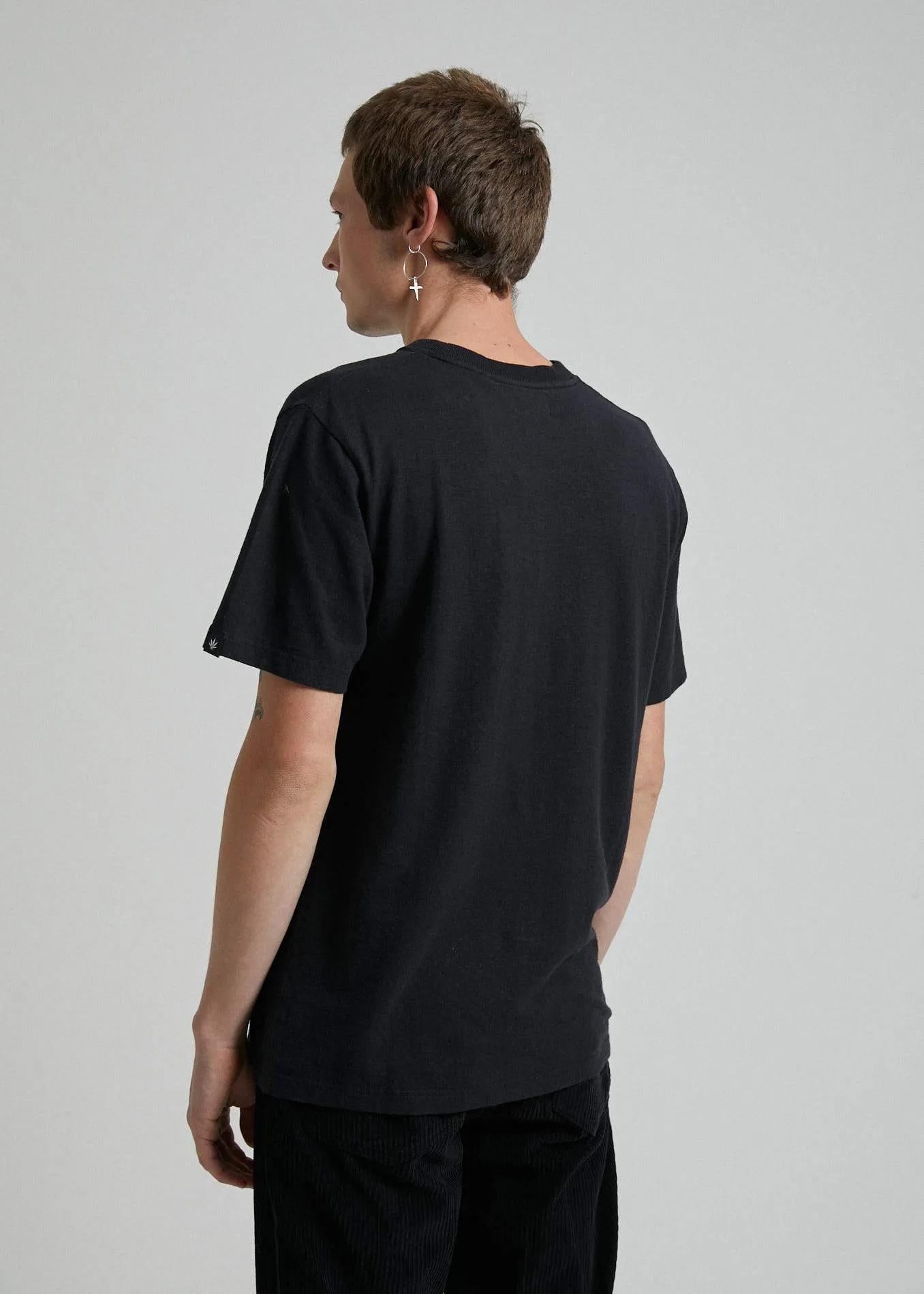 Afends Mens New Order - Hemp Retro Fit Tee - Black