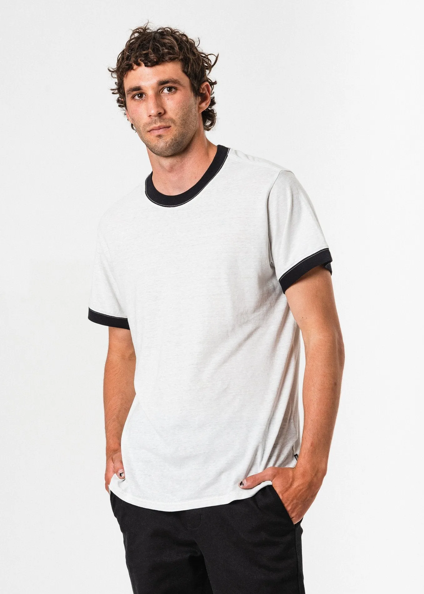 Afends Mens Retro - Hemp Ringer Fit Tee