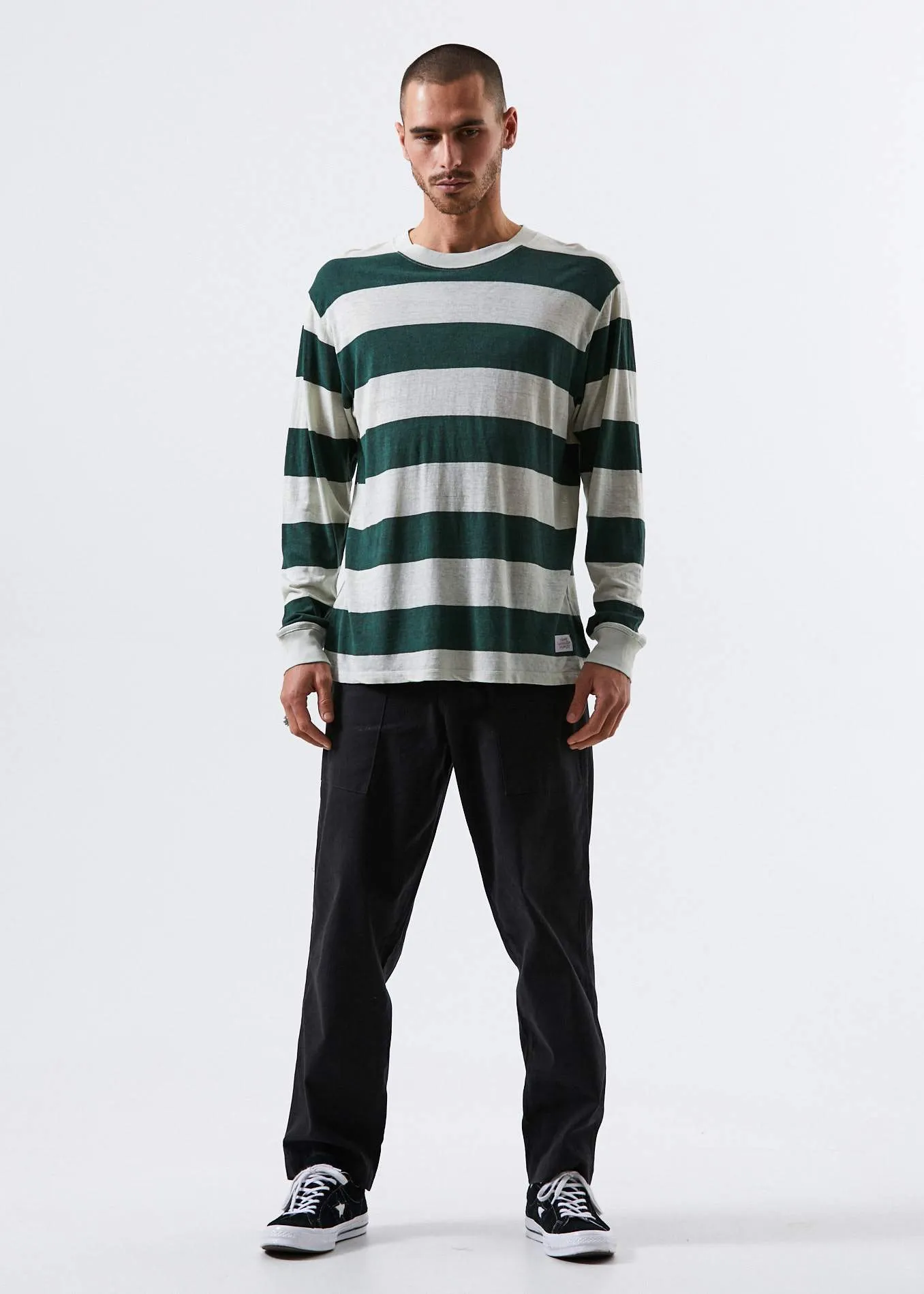 Afends Mens Team Dendy - Hemp Retro Fit Long Sleeve Tee