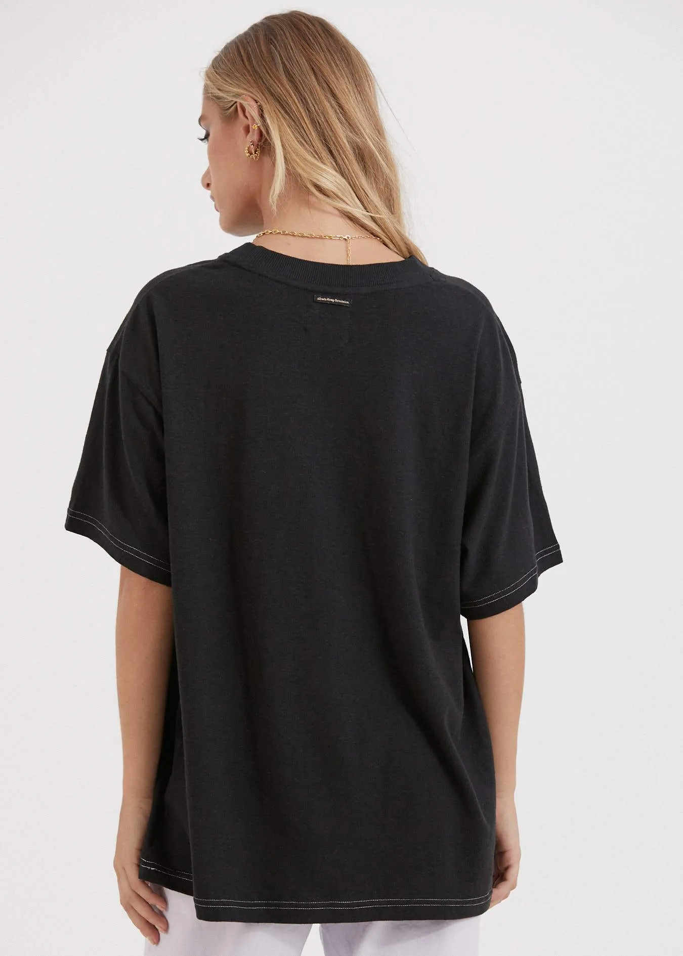 Afends Unisex Equality - Unisex Hemp Oversize Tee - Black