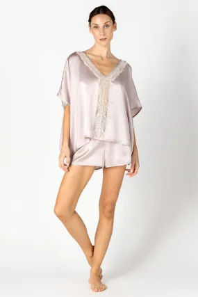 Agatha Nostalgia Kaftan Top and Short Silk PJ Set