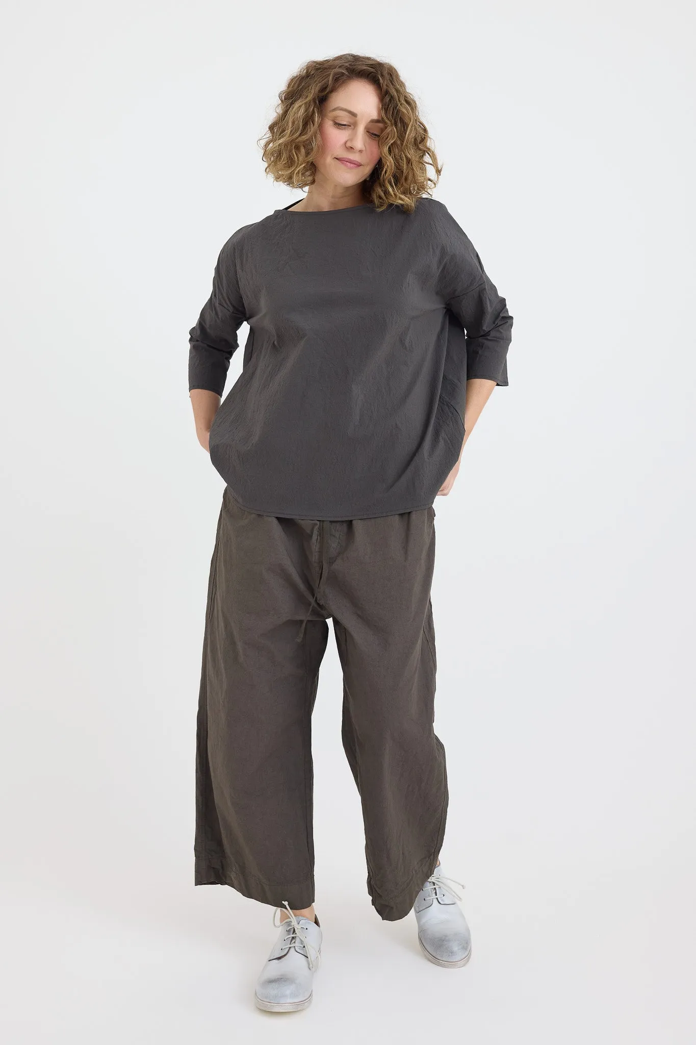 Album di Famiglia - Wrinkled Short Tunic - Antracite