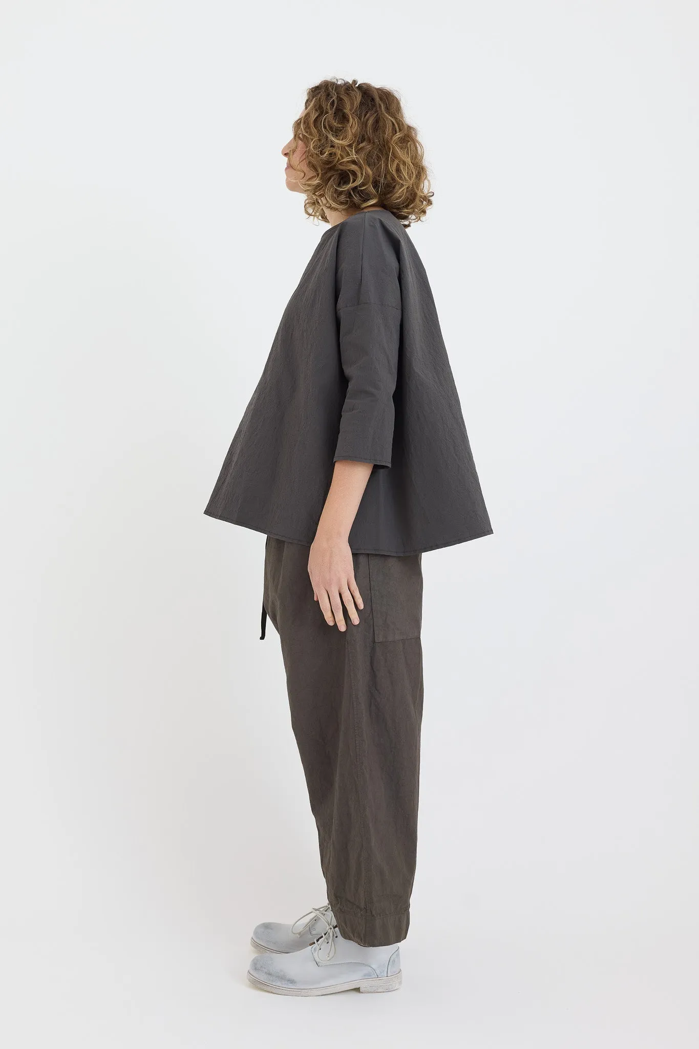 Album di Famiglia - Wrinkled Short Tunic - Antracite