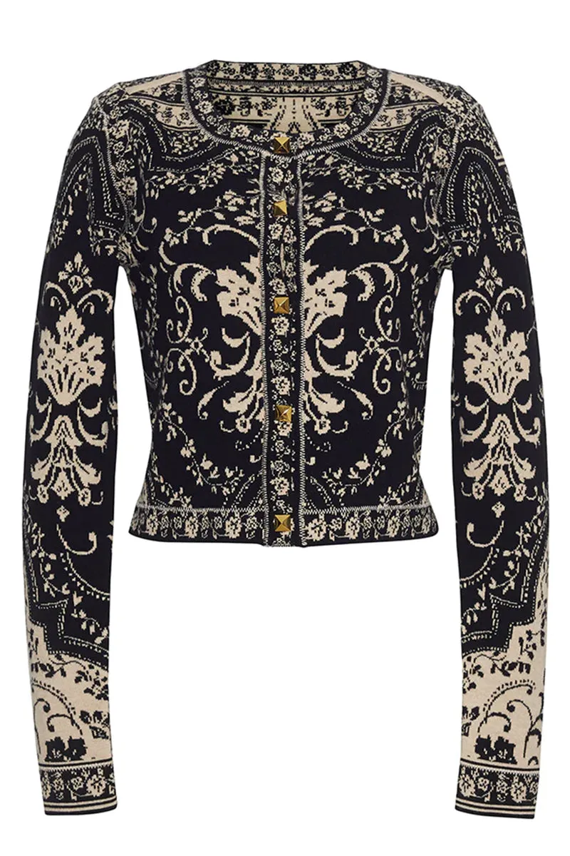 Alessa Jacket - Black Scroll Terrace