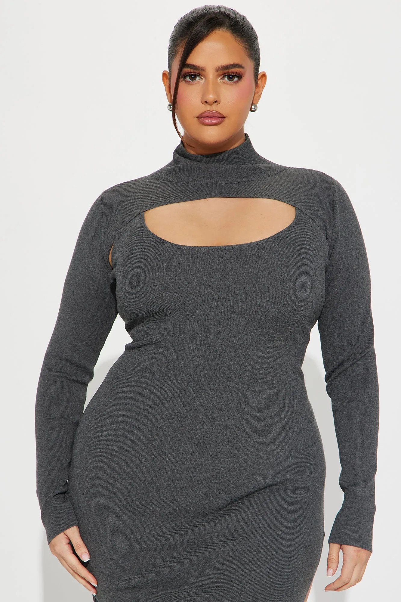 Allison Sweater Maxi Dress - Charcoal