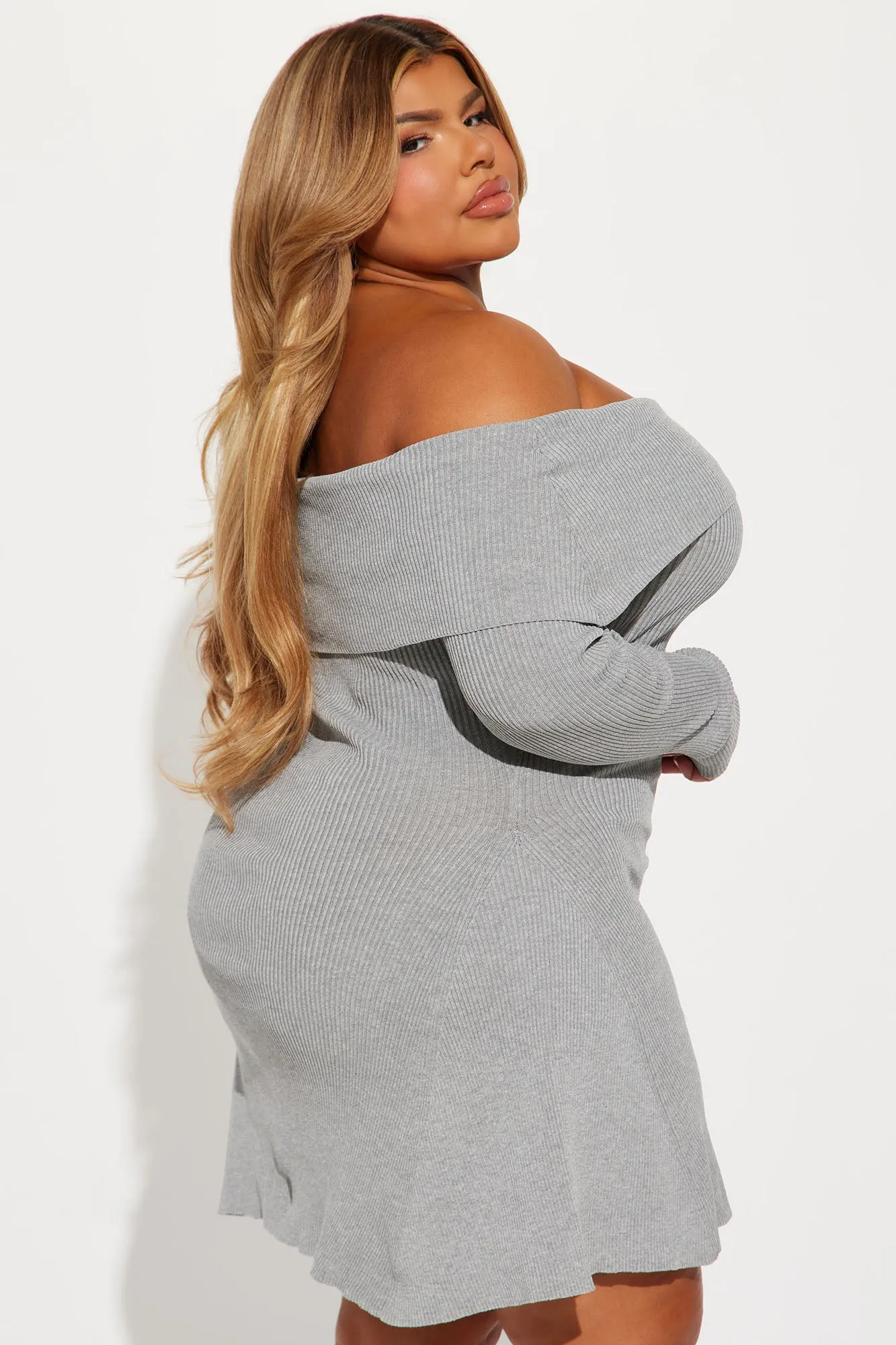 Amara Sweater Mini Dress - Heather Grey