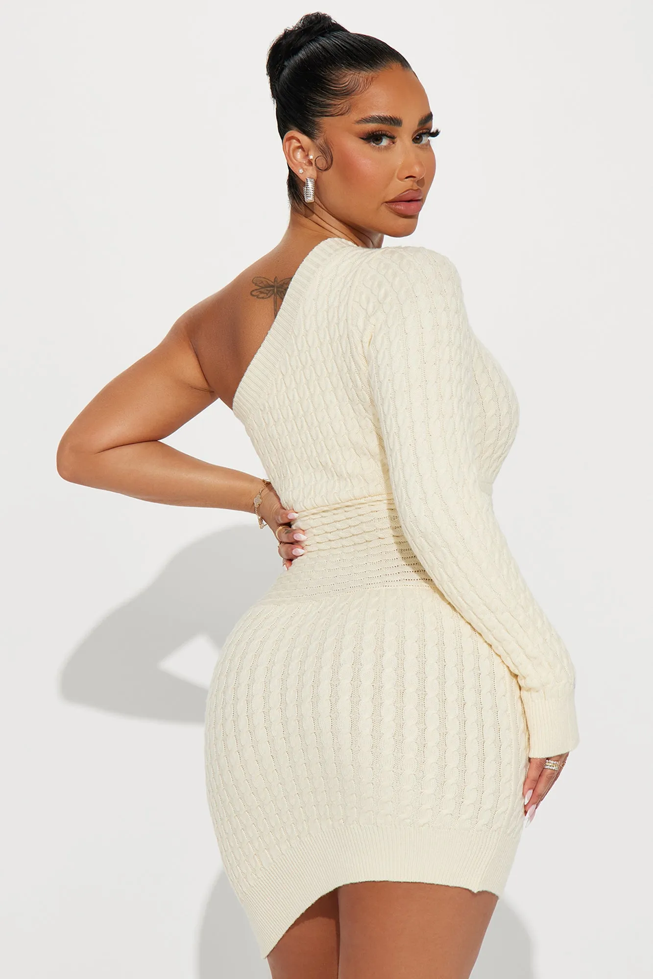 Amoura Sweater Mini Dress - Cream