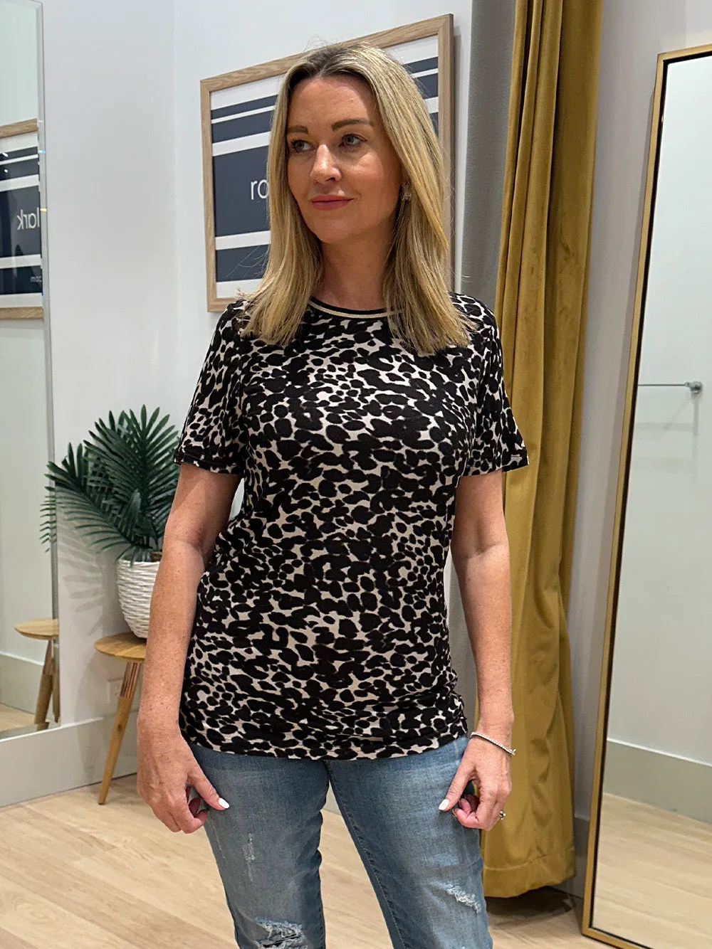 Animal Jersey Print Top - Animal