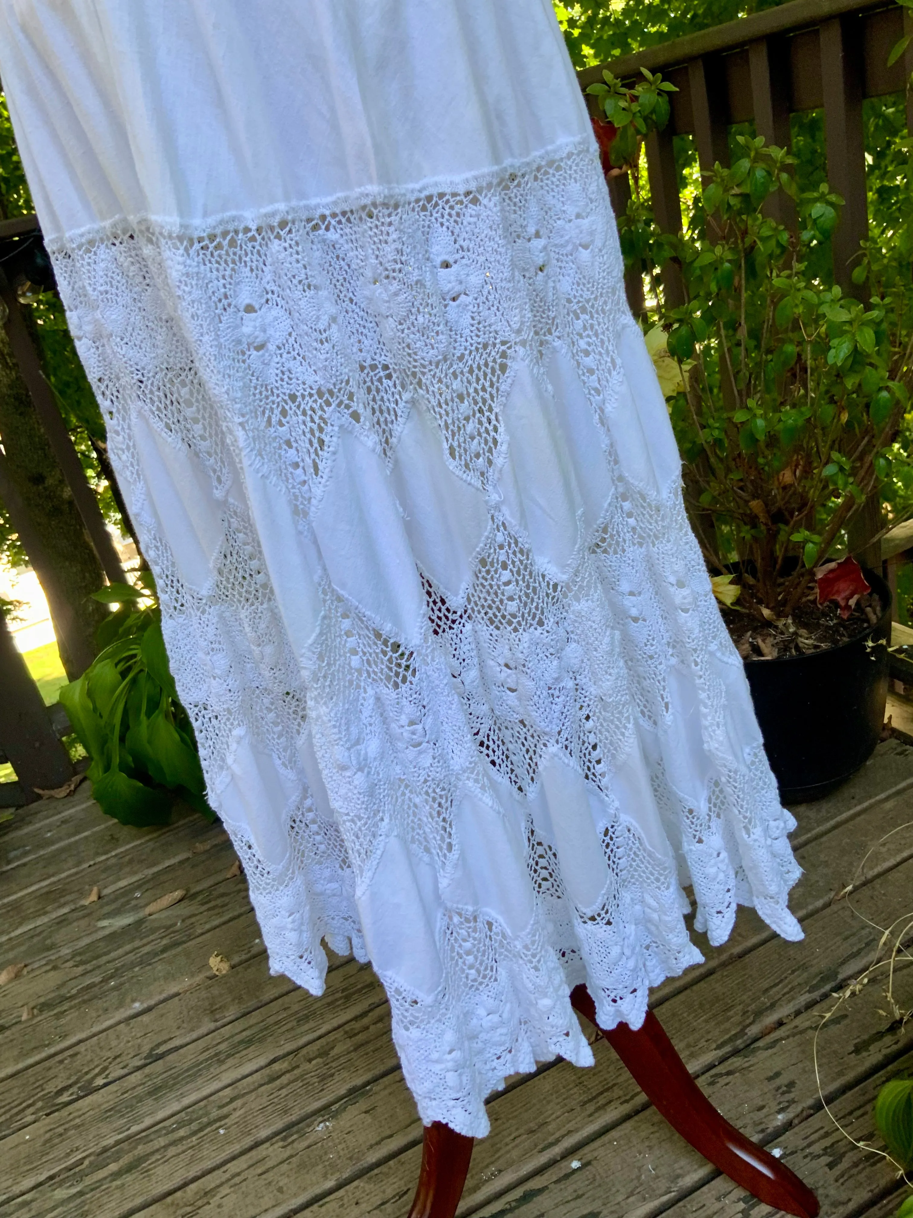 Antique Skirt Cotton and Irish Lace - 20s