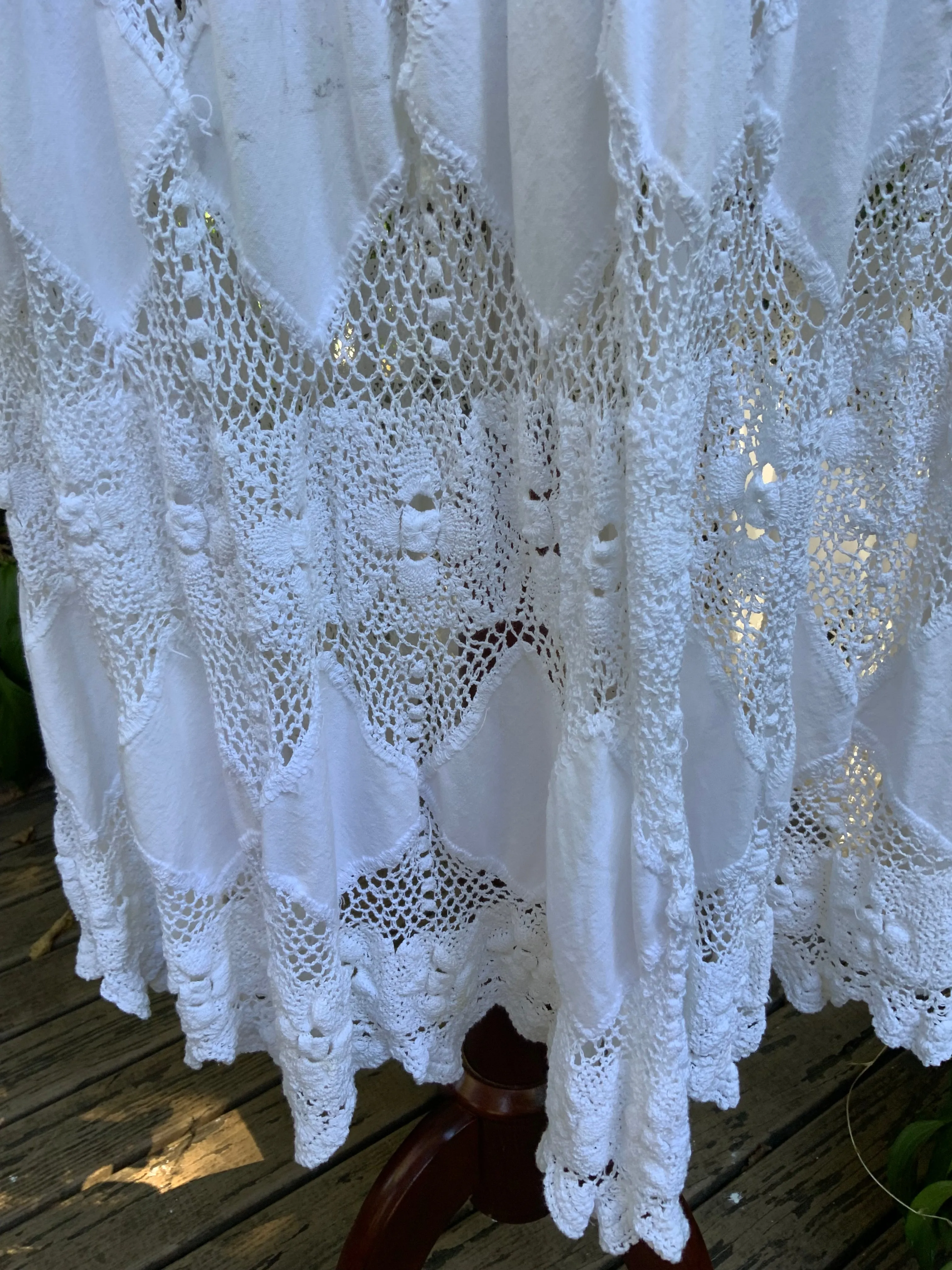 Antique Skirt Cotton and Irish Lace - 20s