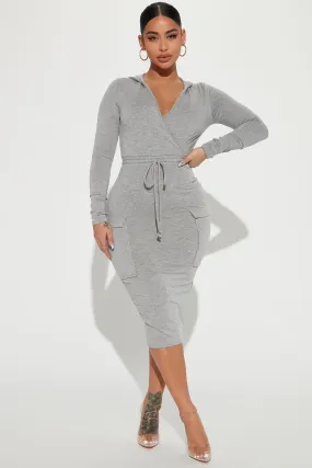 Arielle Sweater Midi Dress - Heather Grey