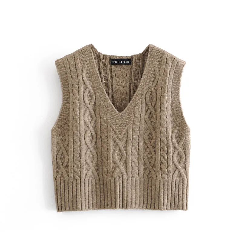 Autumn knitting vest vest for women  1354