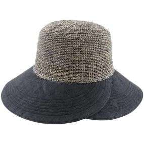 Avenel Dianne Raffia Hemp Hat - Black