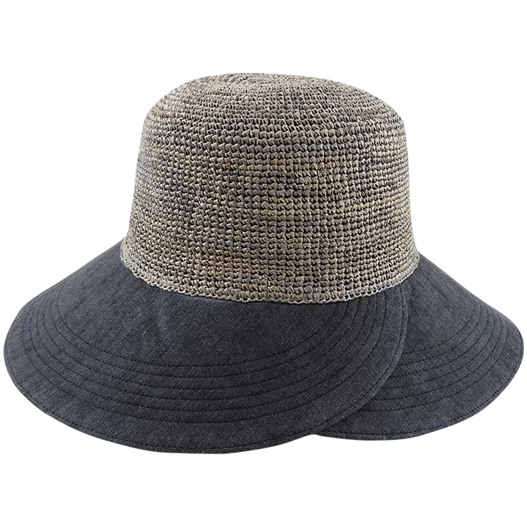 Avenel Dianne Raffia Hemp Hat - Black