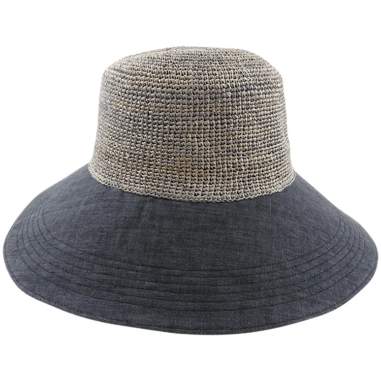 Avenel Dianne Raffia Hemp Hat - Black