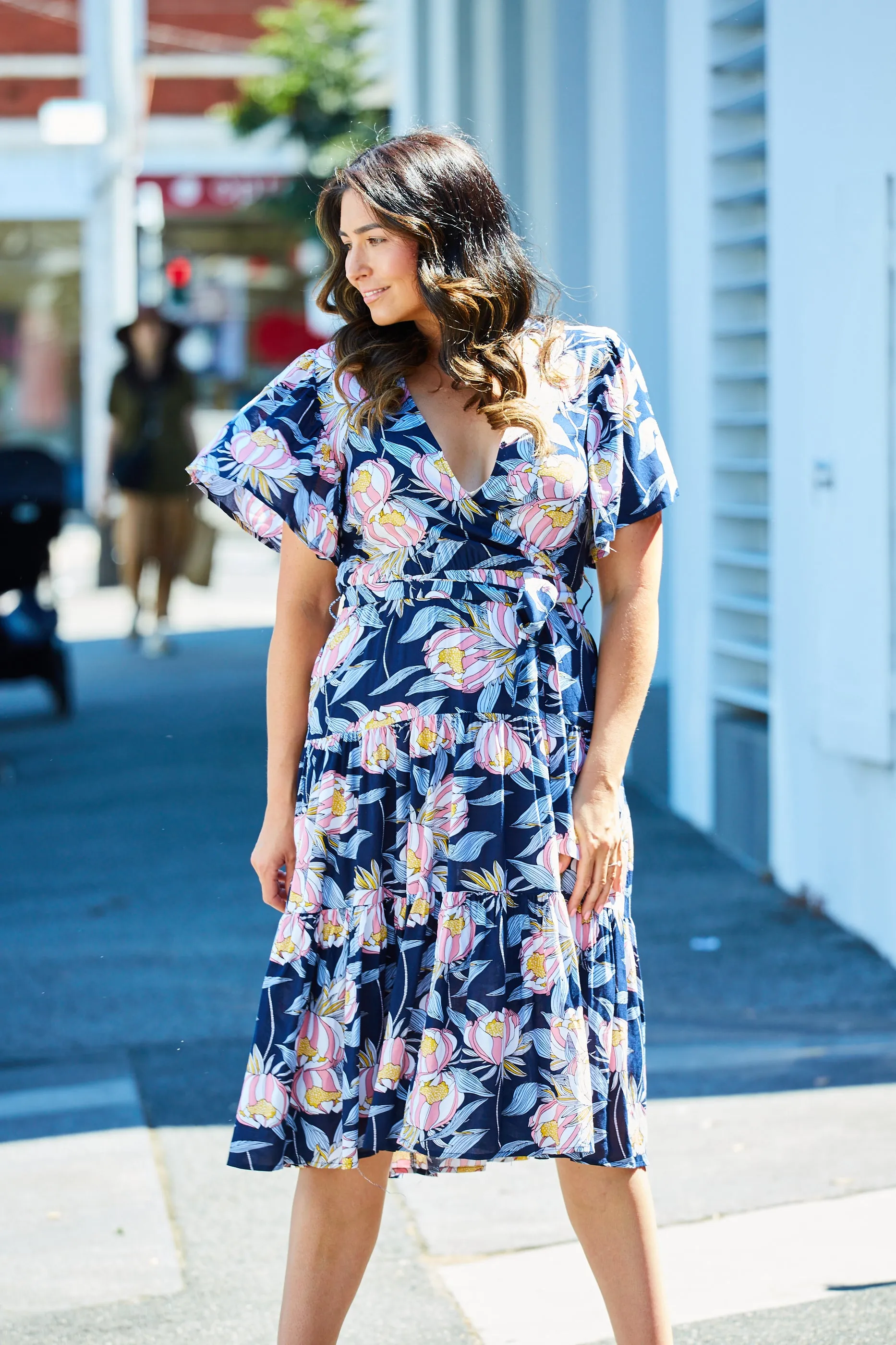 AVERY DRESS - NAVY FLORAL