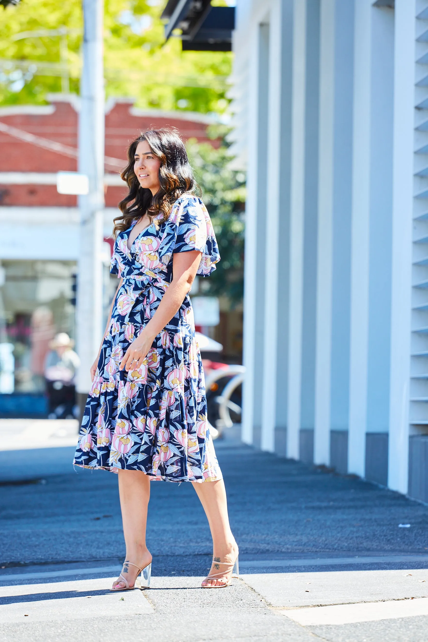 AVERY DRESS - NAVY FLORAL