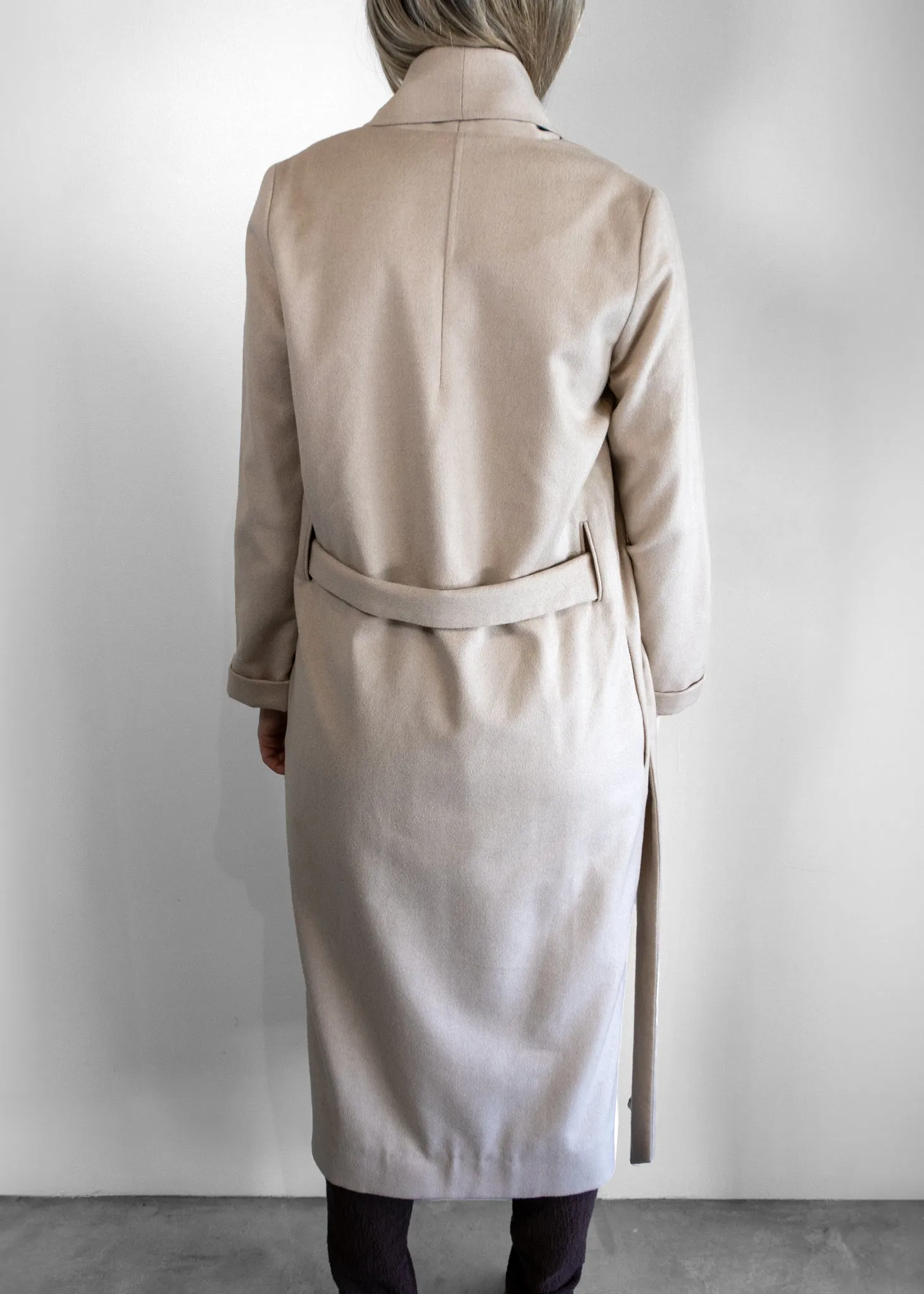 AYR Shawl Collar Coat with Sash-Tie