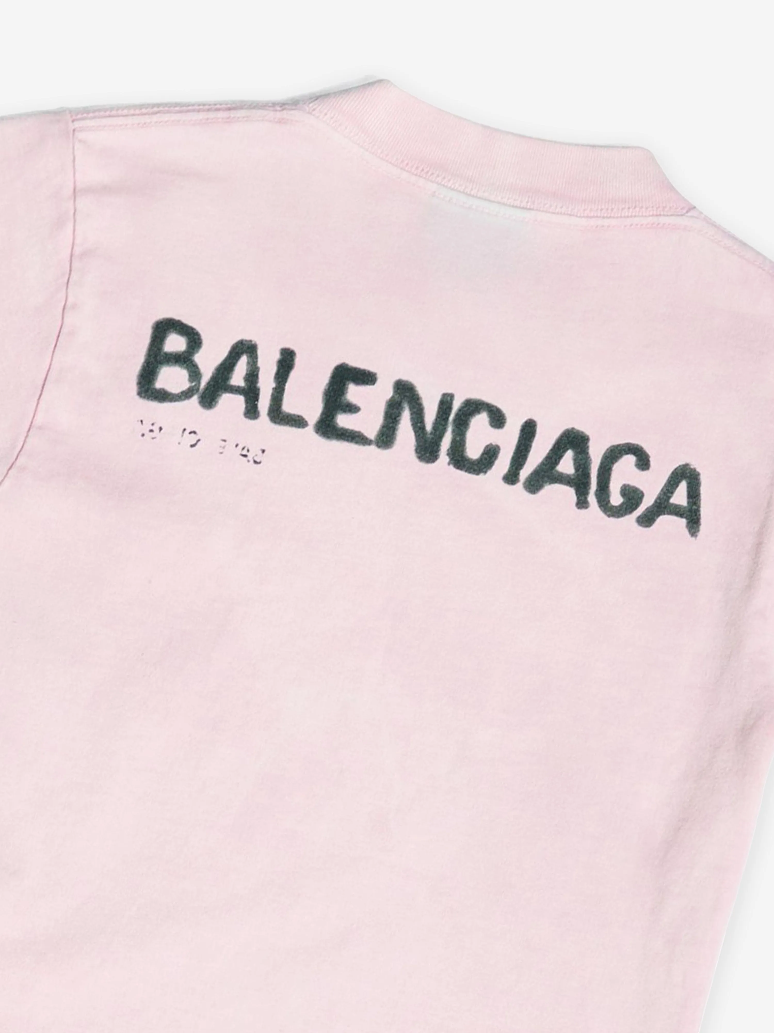 Balenciaga Kids Logo T-Shirt in Pink