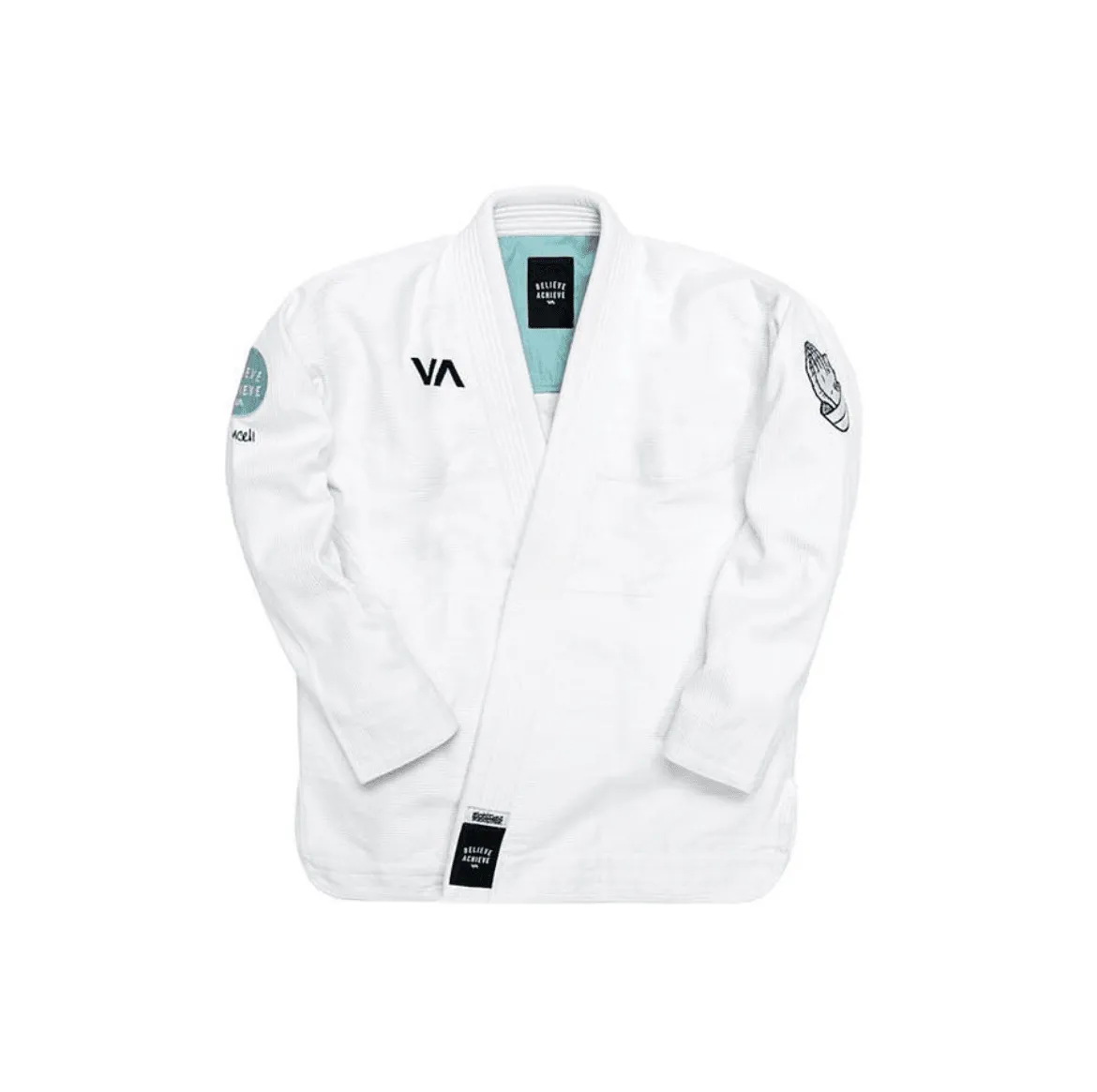 Belive & Achive RVCA White Blue Jiu-Jitsu Gi | Lightweight & Durable