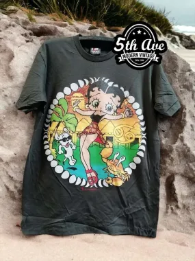 Betty Boop Beach Crab Single Stitch t shirt