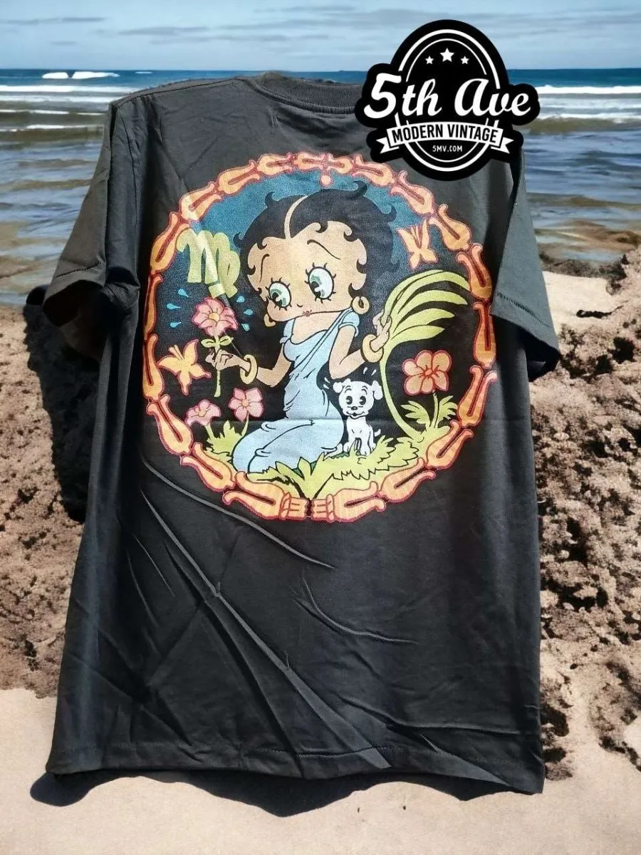 Betty Boop Beach Crab Single Stitch t shirt