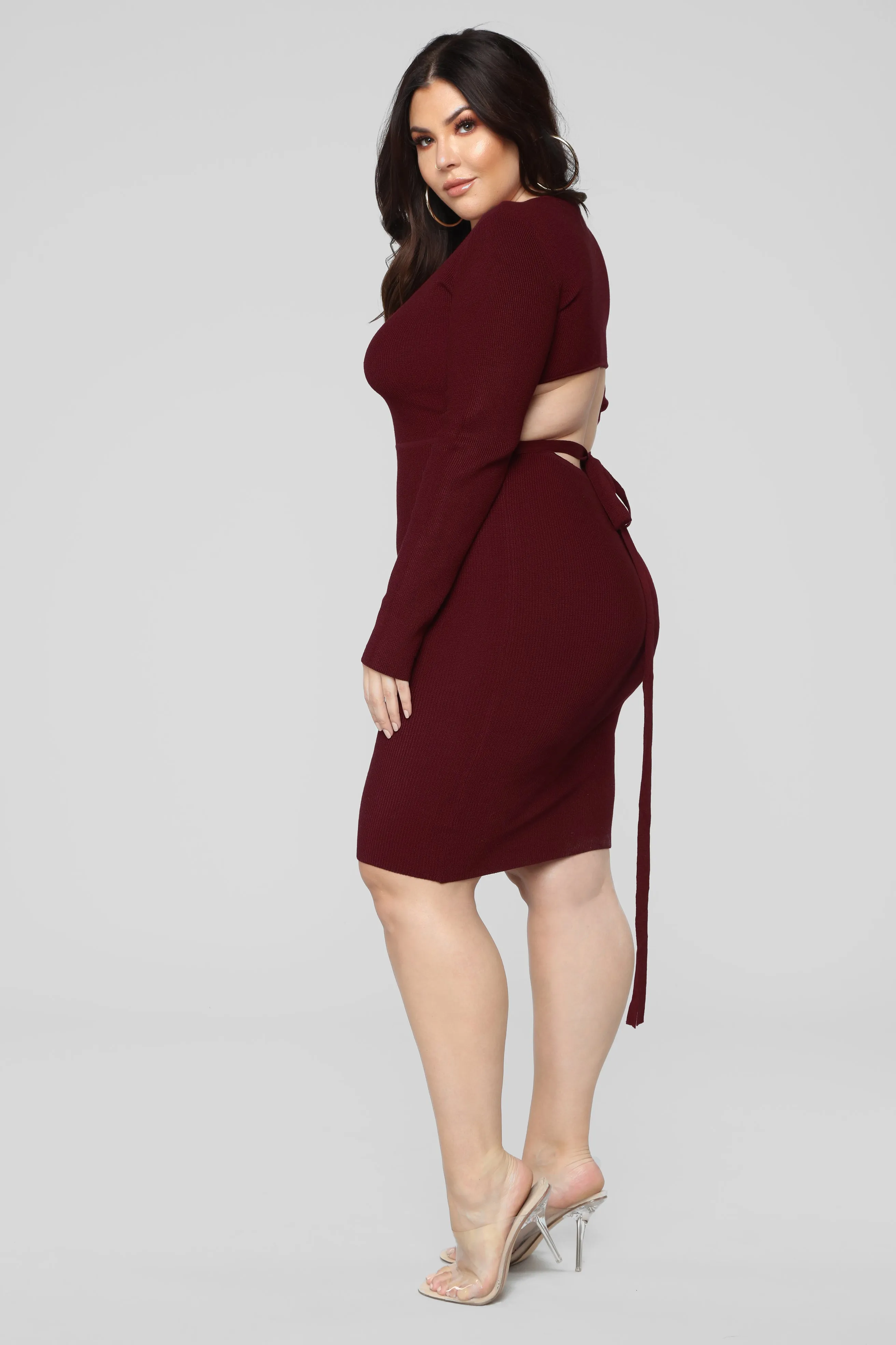 Beyond Belted Dress - Wine