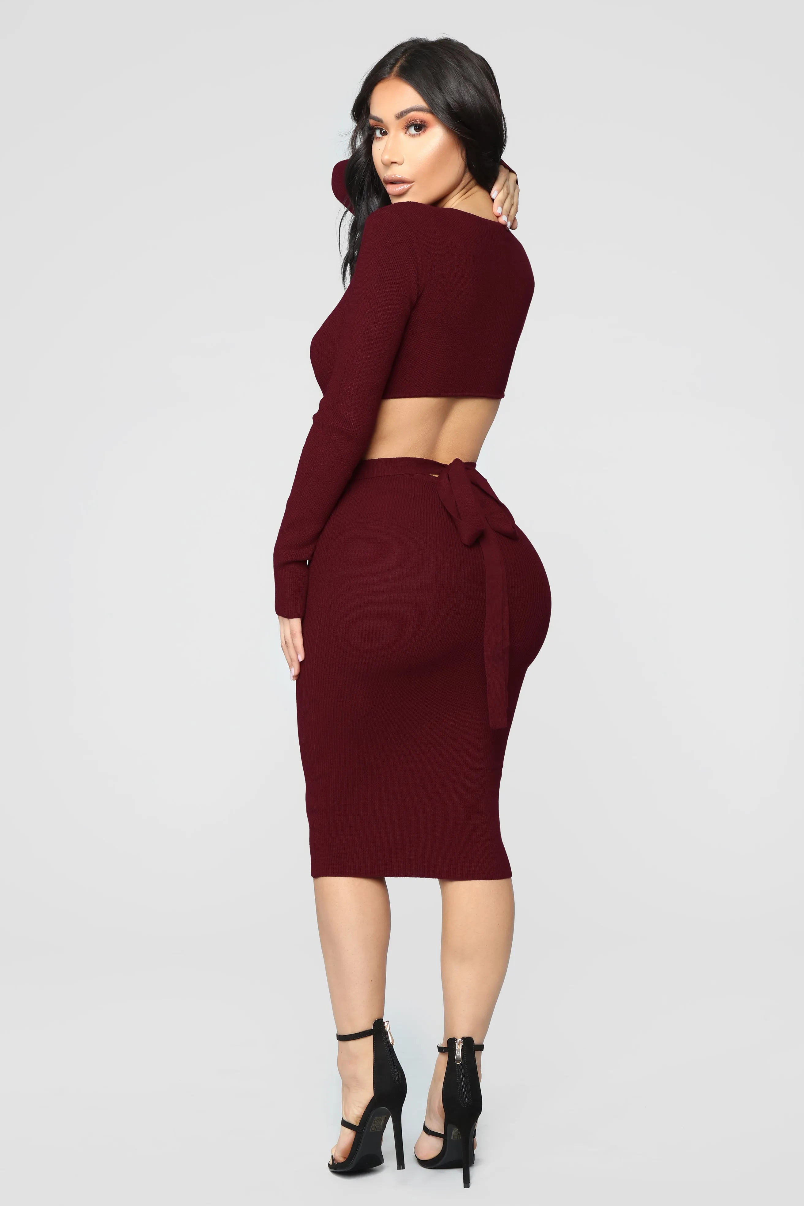 Beyond Belted Dress - Wine