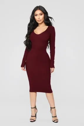 Beyond Belted Dress - Wine