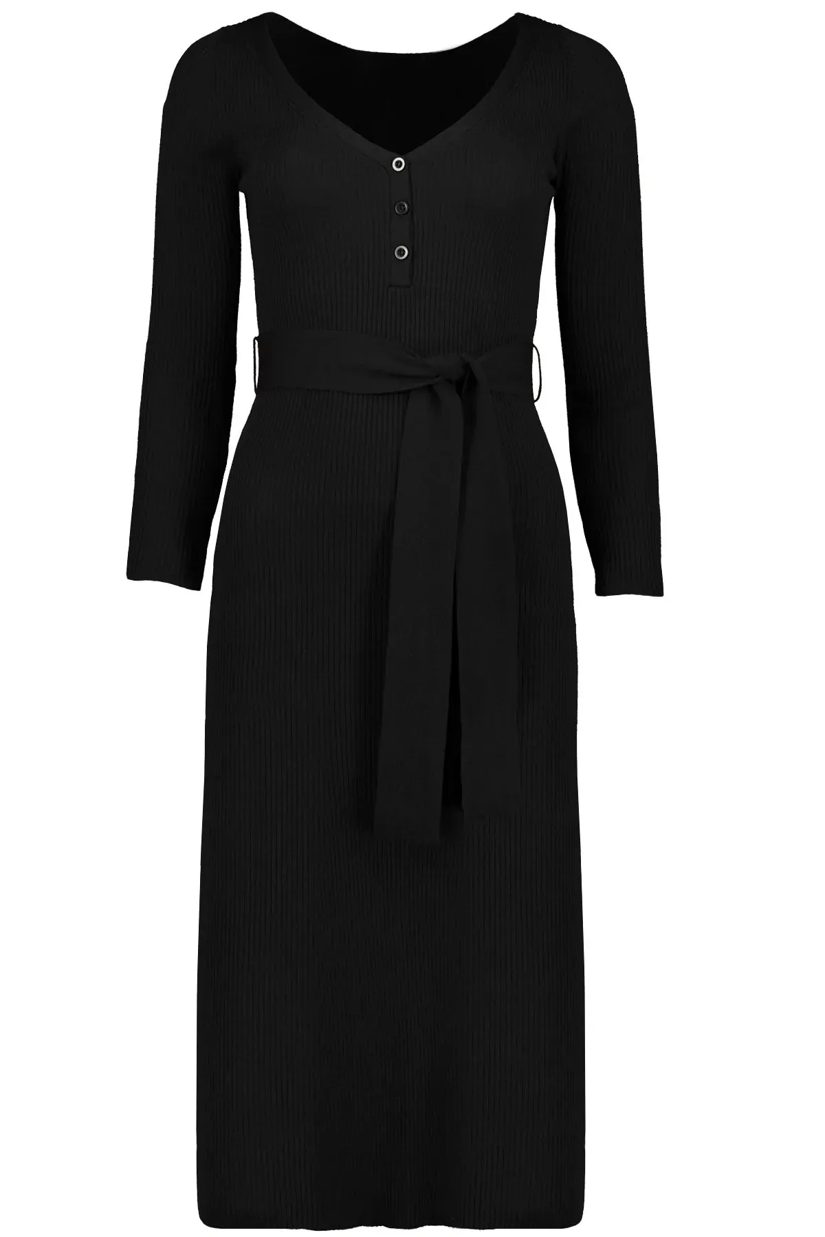 Bishop   Young Black Henley Sweater Dress