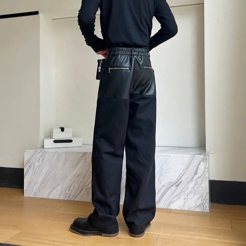 Black Button Pocket with Buckle Decoration Pants