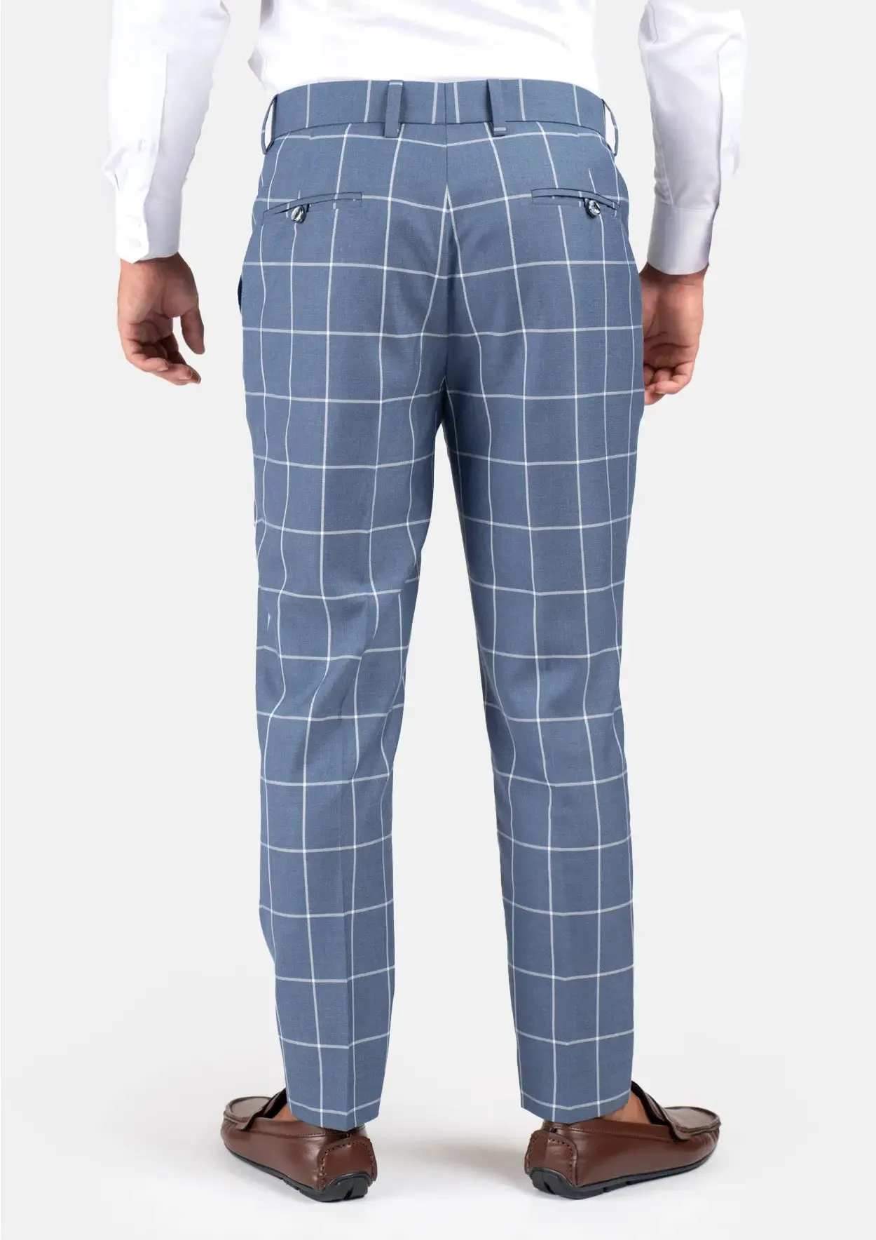 Blue Windowpane Pants