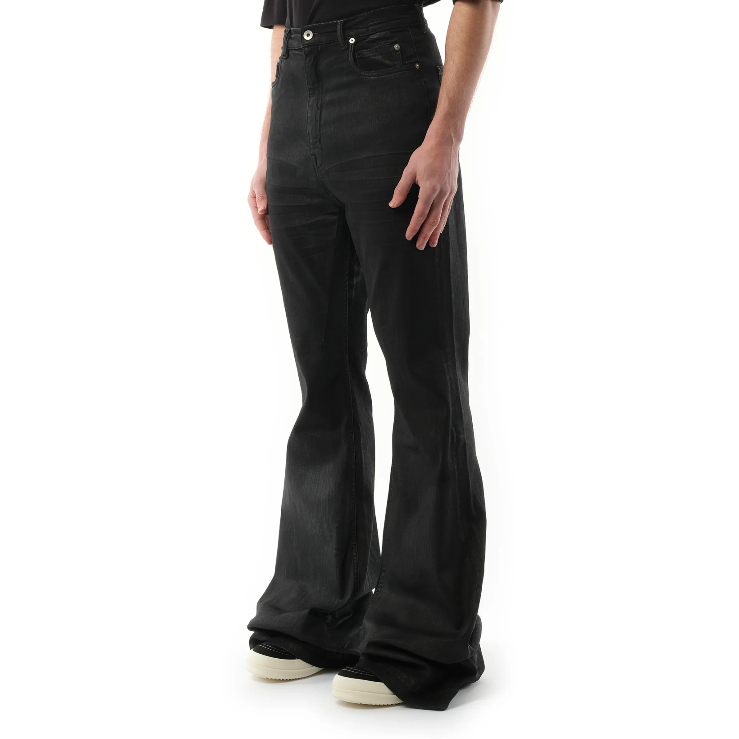 Bolan Bootcut Denim Pants in Black Wax