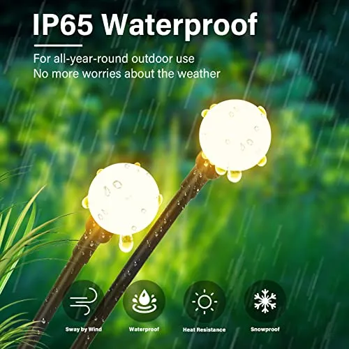 Brightever 𝐔𝐩𝐠𝐫𝐚𝐝𝐞𝐝 Solar Lights Outdoor Waterproof - Swaying Solar Garden Lights, Firefly Lights with Highly Flexible Copper Wires, Yard Pathway Christmas Landscape Stake Lights, 2 Packs