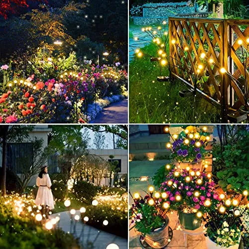 Brightever 𝐔𝐩𝐠𝐫𝐚𝐝𝐞𝐝 Solar Lights Outdoor Waterproof - Swaying Solar Garden Lights, Firefly Lights with Highly Flexible Copper Wires, Yard Pathway Christmas Landscape Stake Lights, 2 Packs