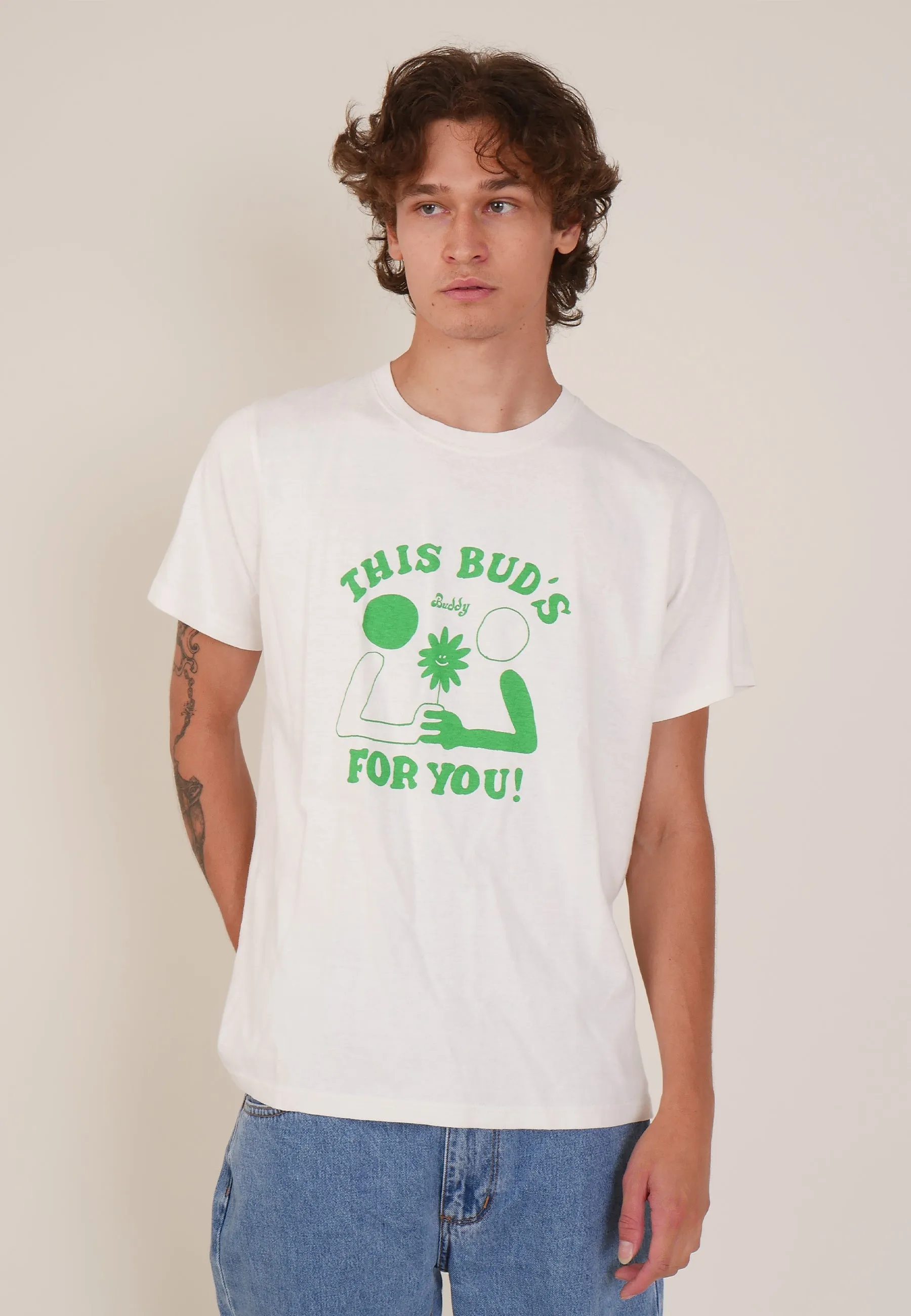 Buds For you T-Shirt - white/green