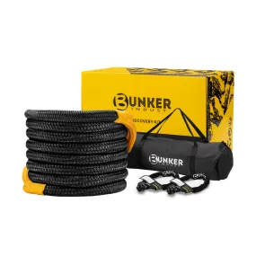 Bunker Indust Kinetic Recovery Rope 9M 15,422kg Snatch Strap Soft Shackle