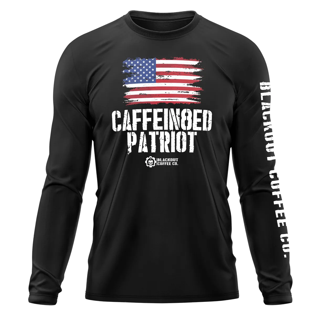 Caffein8ed Patriot Black Cooling Performance Long Sleeve Tee