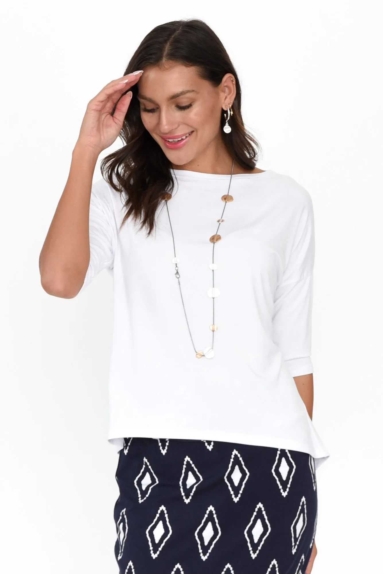 Camila White Bamboo Top