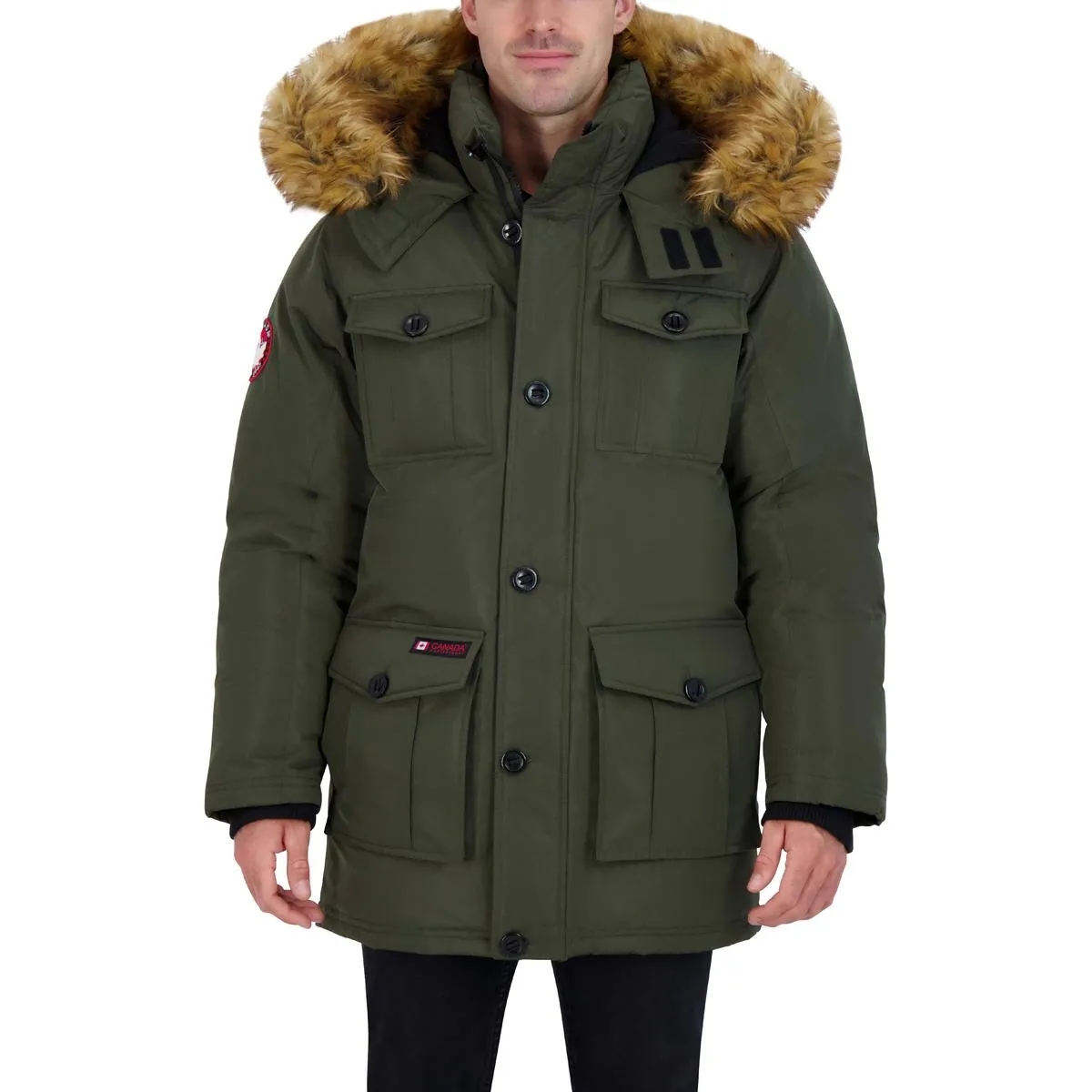 Canada Weather Gear Parka Coat for Men-Insulated Winter Jacket w/ Faux Fur Hood