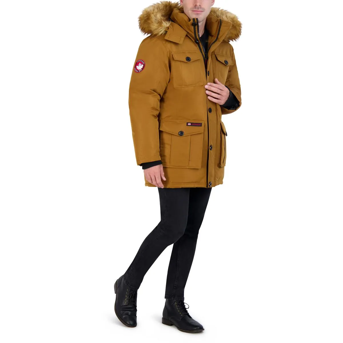 Canada Weather Gear Parka Coat for Men-Insulated Winter Jacket w/ Faux Fur Hood