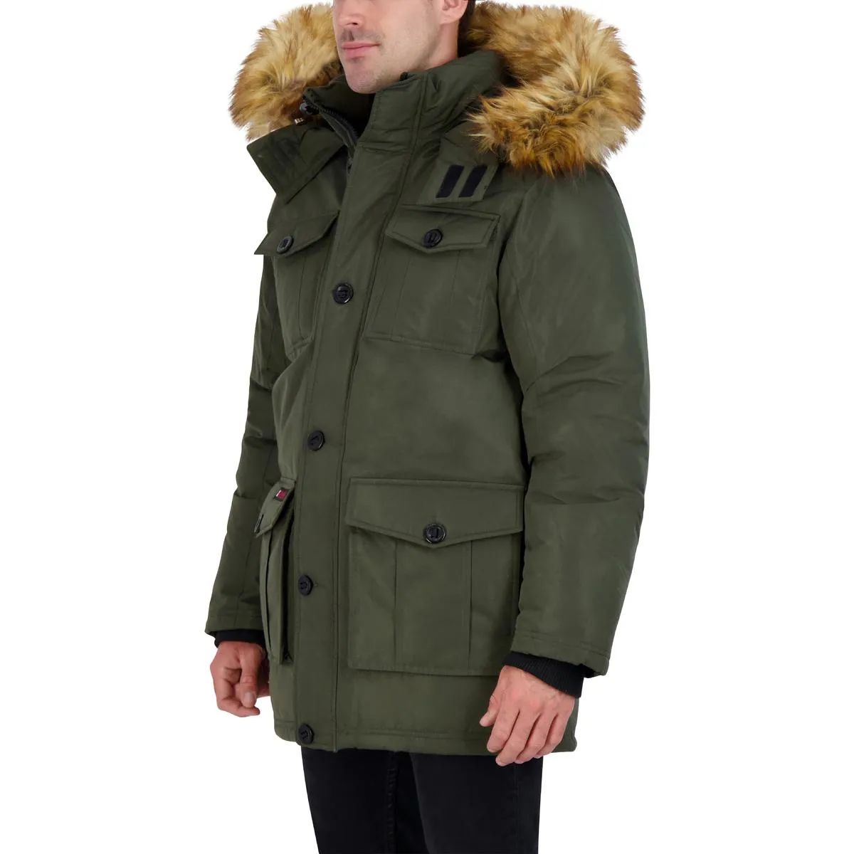 Canada Weather Gear Parka Coat for Men-Insulated Winter Jacket w/ Faux Fur Hood